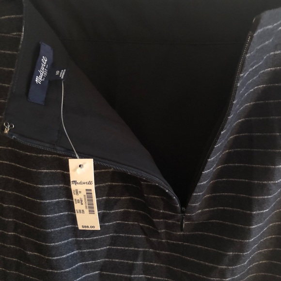 Madewell Asymmetrical Pinstriped Mini Skirt Sz 10 - Picture 5 of 7
